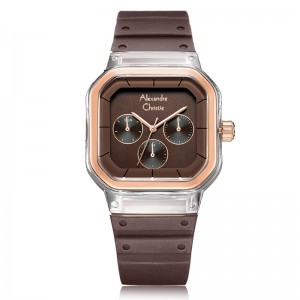 Alexandre Christie AC 2811 Silver Brown Rubber BFRRGBO